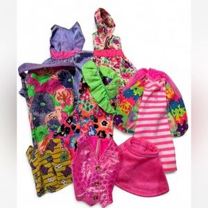 Barbie Colorful Fashion Doll Clothes Set - Pink, Purple, Green